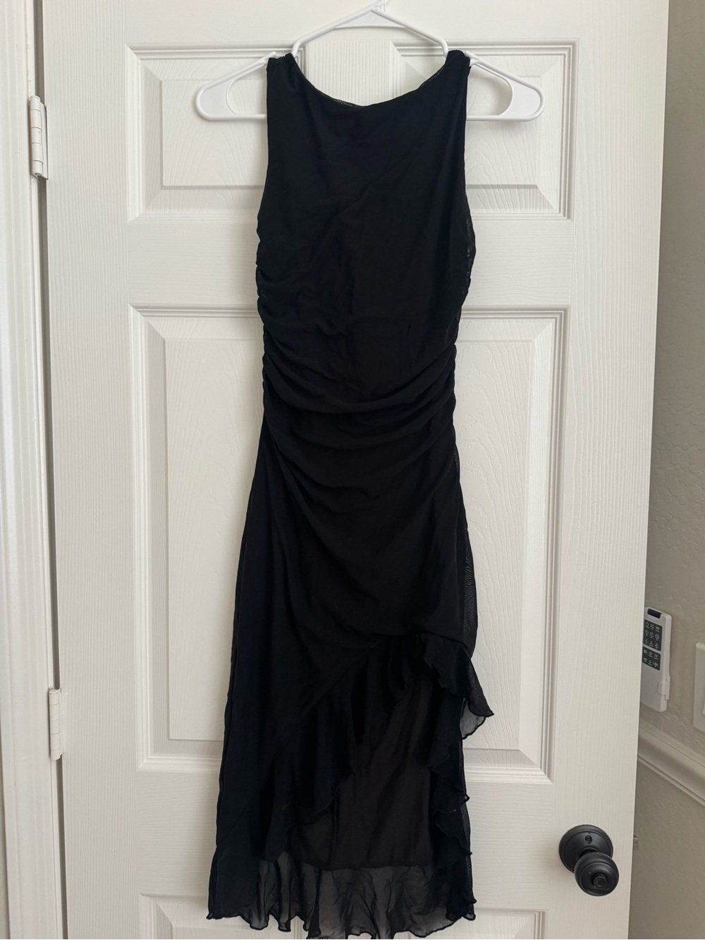 Black Sleeveless Ruffle Hem Dress